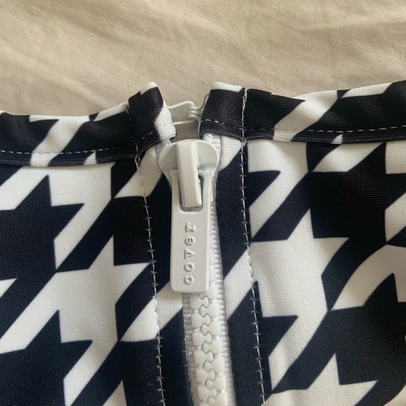 EUC Cover Swim Long-Sleeved Black & White Houndstooth One Piece Swimsuit Size M - Picture 5 of 7